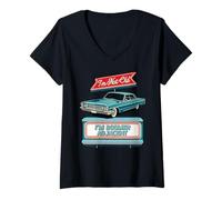 Femme Panneau rétro avec inscription « I'm Not Old I'm Boomer Adjacent » T-Shirt avec Col en V