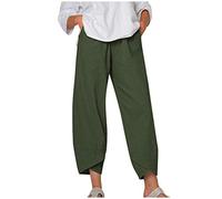 Femme Pantalon De Plage - Pantalon Taille Elastique DéContractéE Coton Lin Harem Pantalon Solide Couleur Pantalon De Yoga pour Femmes Course à Pied pour Yoga Fitness
