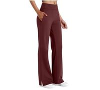 Femme Pantalon de Yoga Fluide Jambe Large Pant Taille Haute Élastique Leggings Décontractés Pants avec Cordon de Serrage/Poches Contrôle du Ventre Grande Taille pour Pilates, Danse, Fitness, Sport