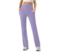 Femme Pantalon de Yoga Fluide Jambe Large Pant Taille Haute Élastique Leggings Décontractés Pants avec Cordon de Serrage/Poches Contrôle du Ventre Grande Taille pour Pilates, Danse, Fitness, Sport
