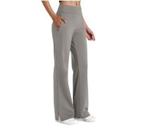 Femme Pantalon de Yoga Fluide Jambe Large Pant Taille Haute Élastique Leggings Décontractés Pants avec Cordon de Serrage/Poches Contrôle du Ventre Grande Taille pour Pilates, Danse, Fitness, Sport