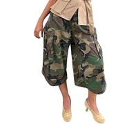 Femme Pantalon Décontracté Pantalon Cargo Streetwear décontracté pour Femmes - Coupe Ample et Tendance avec Poches Pratiques et Confort Quotidien (Camouflage, XL)