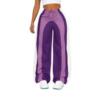 Femme Pantalon Décontracté Pantalon décontracté élastique Coupe Ample et Confortable Cordon de Serrage idéal pour Maison et Style Casual Polyvalent Version Femme (Purple, M)
