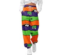 Femme Pantalon Imprimé Chat Noir Rayures Latérales Taille Élastiquée | Bord Froncé Bas, Vêtement Décontracté, Style Animal Pièce Graphique, Tenue Maison, Pour W nd Ville