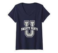 Femme Pantalon Intelligent Amusant University Academy Cheerleader It's Fine T-Shirt avec Col en V