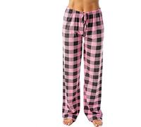 Femme Pantalon Taille Elastique Homewear Pijamas Hiver Elastique Pyjamas Pièces Mere Noel Famille Matching Amoureux Noel Famille Pyjama Carreaux Femme Rose L