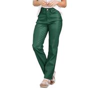 Femme Pantalons Simili Cuir Pantalon Droit Taille Haute en Cuir PU Pantalon de Loisirs Y2k Rétro Pantalon Chic éLastique Leggings Pantalon en Cuir Noir Sexy Pantalon