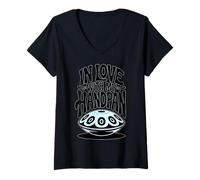 Femme Pantam - Je suis amoureuse de mon handpan 1 - Fan Fun T-Shirt avec Col en V