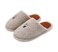 Femme Pantoufles Plates Chaussons d'intérieur murmurant Le Confort pour Femmes avec Motif Chiot animé Style Chaleur Domestique idéale pour la Saison Froide et Les Moments cocooning en(Grey, 41)