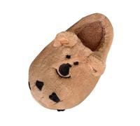 Femme Pantoufles Plates Pantoufles Confortables et adorables à Motif pour intérieur Chaleureux et Bien-être Hivernal - Maison détente (Brown, 39)