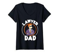 Femme Papa Avocat Remise des Diplômes Défenseur des Droits Droit T-Shirt avec Col en V