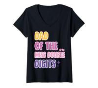 Femme Papa de Mme Double Chiffres Peace 10 Ans 10e Anniversaire T-Shirt avec Col en V