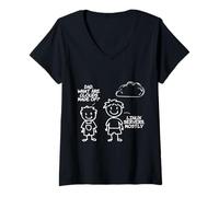 Femme Papa, de Quoi sont Faits Les Nuages? Programmeur développeur T-Shirt avec Col en V