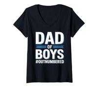 Femme Papa des garçons Père garçons Papa Père des garçons Fatherly Love FA T-Shirt avec Col en V