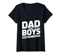 Femme Papa des garçons Père garçons Papa Père des garçons Fatherly Love FA T-Shirt avec Col en V