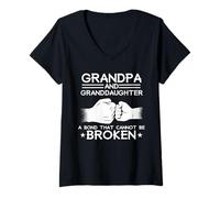 Femme Papa ET Petite-Fille Bond Can't BE BREAKED Fist Bump Meme T-Shirt avec Col en V