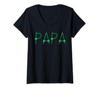 Femme Papa Irish Father St Patrick Day Grandpa Dad Green Men Bruh T-Shirt avec Col en V