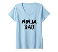Femme Papa Ninja T-Shirt avec Col en V