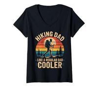 Femme Papa randonneur drôle comme un père randonneur ordinaire Fête des Pères T-Shirt avec Col en V