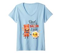 Femme Papa You're The Bacon to My Eggs Cute Breakfast T-Shirt avec Col en V