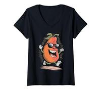 Femme Papaya Life Funny Papaya Lover Vegan Humour Papaye Idée T-Shirt avec Col en V