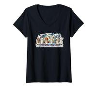 Femme Pape catholique Saint Religieux Vatican T-Shirt avec Col en V