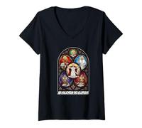 Femme Pape catholique Saint Religieux Vatican T-Shirt avec Col en V