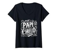 Femme Papi Chulo Latino Argot Espagnol pour Beau T-Shirt avec Col en V