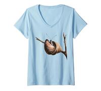 Femme Papillon émergeant de la chrysalide Nature T-Shirt avec Col en V