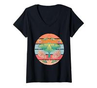 Femme Papillon Luna Vert Papillon Belle Nature Papillon Faune T-Shirt avec Col en V