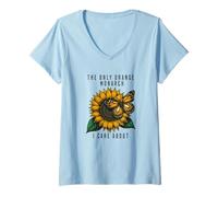 Femme Papillon rétro The Only Orange Monarch I Care About T-Shirt avec Col en V