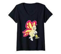 Femme Papillon Sorcier Baguette Magique T-Shirt avec Col en V