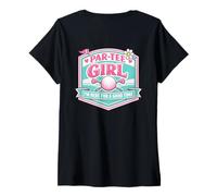 Femme par Tee Girl Funny Golf Lover Golfeur Here Good Time T-Shirt avec Col en V