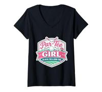 Femme par Tee Girl Funny Golf Lover Golfing Here Good Time Golfer T-Shirt avec Col en V