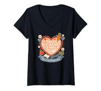 Femme Para Professional Big Heart Little Minds Support pour étudiant T-Shirt avec Col en V