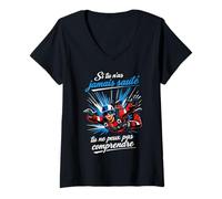 Femme Parachutiste Si Tu N'As Jamais Sauté T-Shirt avec Col en V