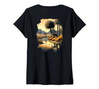 Femme Paradis de la Savane au Bord de la rivière avec Un éléphant T-Shirt avec Col en V
