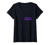 Femme Paradise Found Tropical Beach Coucher de Soleil Rencontrez-Moi au Paradis T-Shirt avec Col en V