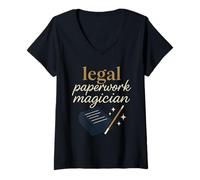 Femme Parajuriste Assistant juridique Bureau d'avocat Chercheur Avocat Cadeau T-Shirt avec Col en V