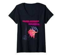 Femme Paranoid Motion Trails officiels Black Sabbath T-Shirt avec Col en V