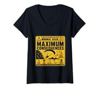 Femme Parapente Parapente Minimal Gear Maximum Consequences T-Shirt avec Col en V