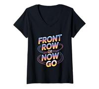 Femme Parc d'attractions Roller Coaster, Balade en Montagnes Russes au Premier Rang T-Shirt avec Col en V