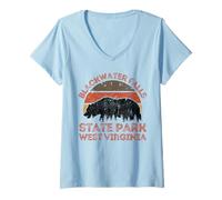 Femme Parc d'État de Blackwater Falls T-Shirt avec Col en V