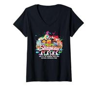 Femme Parc Historique National de Skagway Alaska Klondike Gold Rush T-Shirt avec Col en V