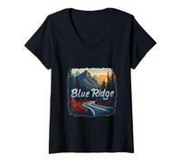 Femme Parc national Blue Ridge Parkway Randonnée Aventure T-Shirt avec Col en V