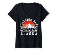 Femme Parc National de Glacier Bay T-Shirt avec Col en V