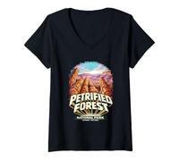 Femme Parc National de la forêt pétrifiée T-Shirt avec Col en V