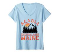 Femme Parc National de l'Acadie T-Shirt avec Col en V
