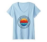 Femme Parc National de l'archipel toscan Italie T-Shirt avec Col en V