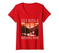 Femme Parc National de l'Isle Royale T-Shirt avec Col en V